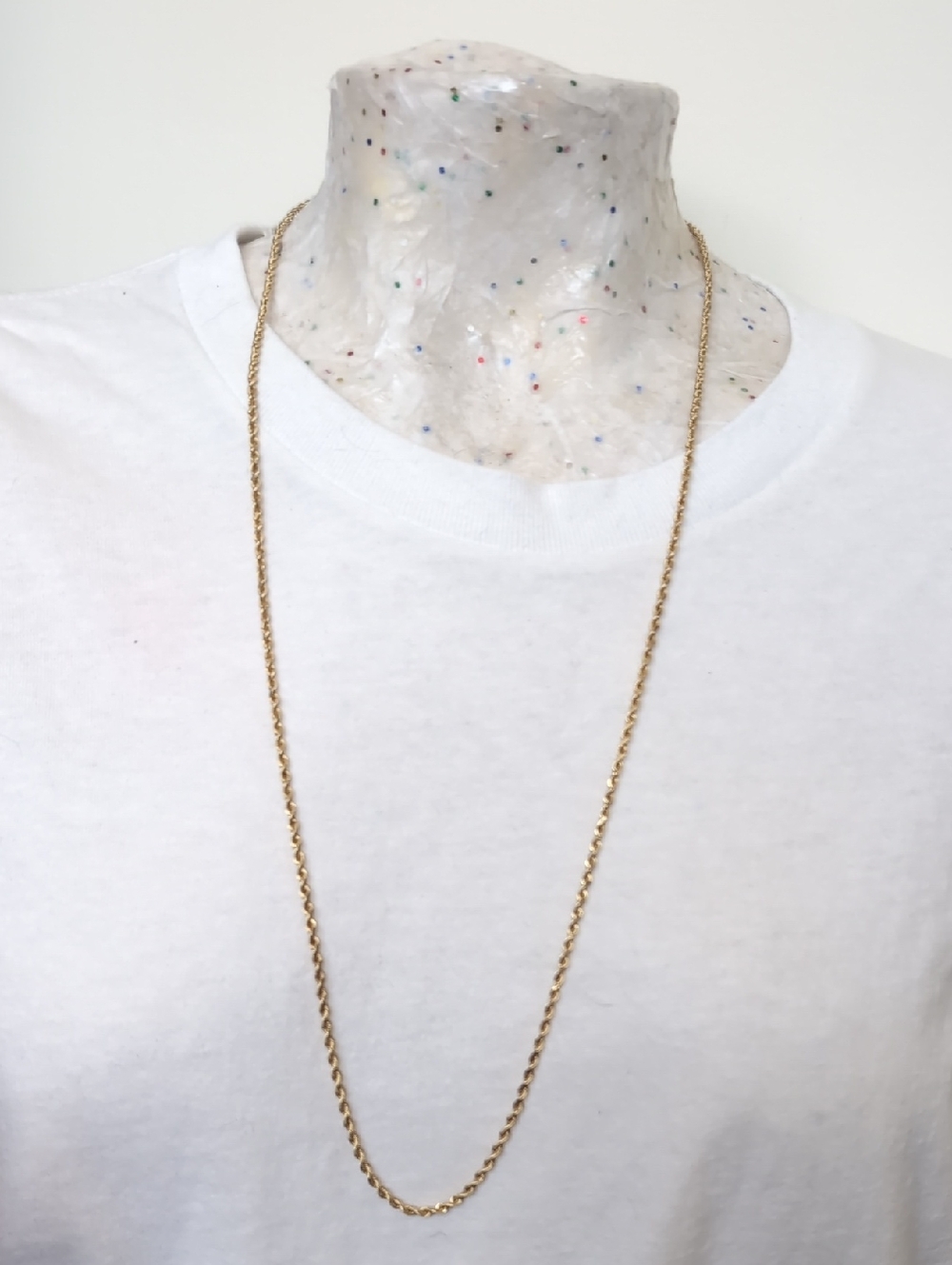 14K Gold Silk Rope Chain Necklace - Women Jewelry 14.9 Grams